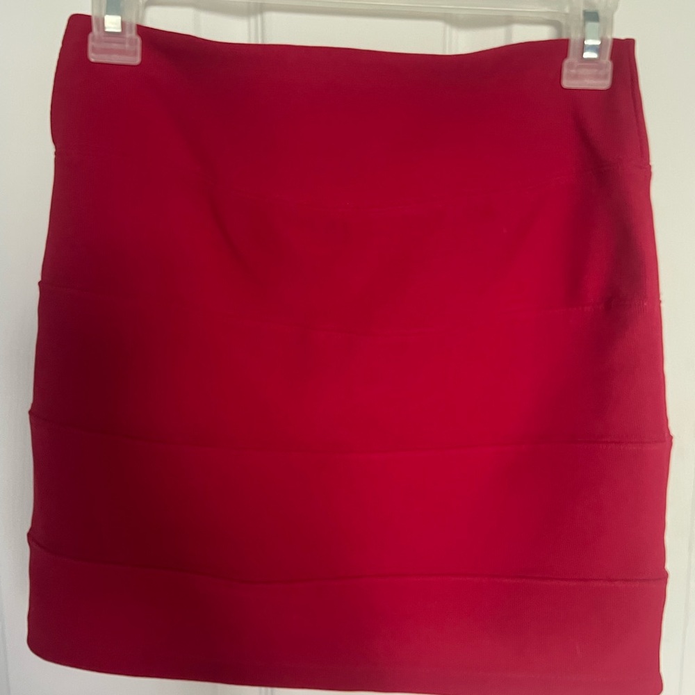 Red Mini Pencil Skirt for Cocktail Events